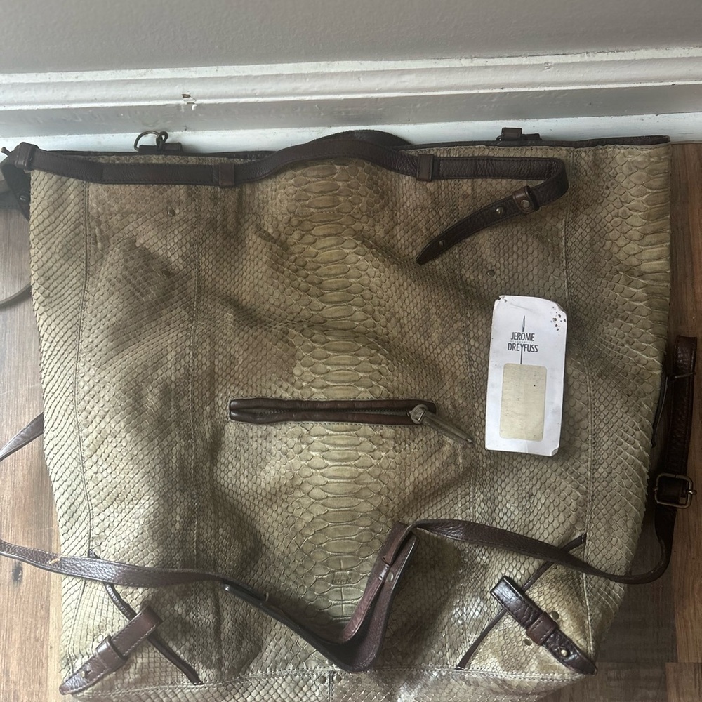 Jerome Dreyfuss Tan and Brown Duffel Bag